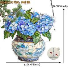 2D Acrylic Hydrangea Dream Catcher, Blue Floral Pattern, Window Hanging Wall Decor, Mother's Day Gift For Mom And Grandma, Plant Decoration, Spring Theme Party Decor, Window Garden Porch Bedroom Office Home Outdoor Yard Decoration, Window Hanging Ornament, Garden Decor Accessory, Hydrangea Wall Decor, Floral Window Decoration, Hydrangea Inspired, Spring Theme Design, Printed Acrylic Craft - Hydrangea - View 8