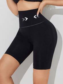 Women's High Waist Slimming Seamless Shaping Shorts - Black - View 4