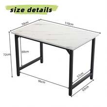 5-Piece Dining Set Including Rectangular Dining Table Dining Chairs With MDF Top Metal Frame Space Saving Dinette Set For Dining Room, Apartment, Small Space - White Marble - View 7