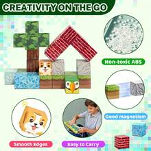 Iron Box Original Forest Magnetic Blocks (35/200/300/500PCS) Progressive Building Set For Kids 3+, Develop Hands-On Skills & Nature Cognition - Multicolor - View 5