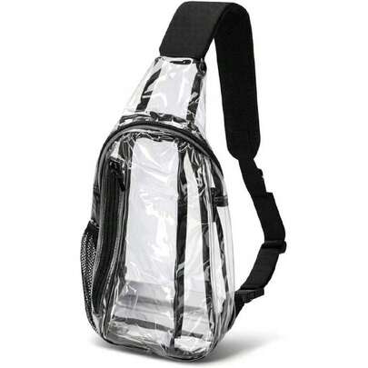 Bolso Bandolera Transparente, Bolso de Pecho Transparente Impermeable Informal de PVC Aprobado por el Estadio con Correa Ajustable para Conciertos de Senderismo,43446909