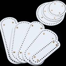 1pc PU Leather Bag Bottom For Crochet, Long Knitting Crochet Bags Bottom Shaper Pad Multi-Colored Hand-Woven Bag Cushion Base With Holes For DIY Handbag Shoulder Bags Purse Making - White - View 3