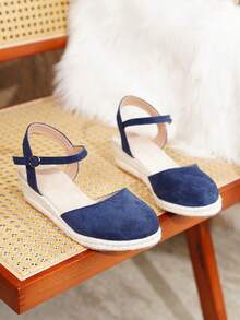 Women's Comfortable Non-Slip Apricot Linen Rope Platform Wedge Sandals, Suitable For Spring And Summer Vacation - Blue - View 5