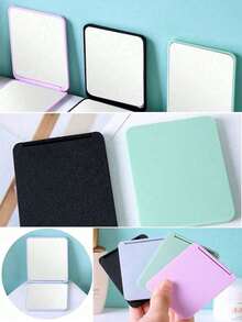 Foldable Double-Sided Makeup Mirror, Small Square Portable Pocket Mirror, Foldable Mini Makeup Mirror, Portable Double-Sided Square Pocket Mirror, Suitable For Students, Women, Travel Gifts - Multicolor - View 3