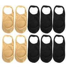 1/5/10 Pairs Women Summer Ice Silk Invisible Half-Palm Boat Socks For High Heels Shoes Silicone Non-Slip Sling Socks Female Suspender Socks - Multicolor - View 9