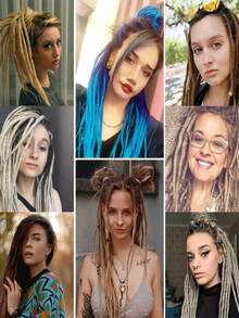 1 Gói/10 Bện Tóc Giả Kiểu Dreadlock, Tóc Nối Dreadlock Loc Phong Cách Hippie, Tóc Móc Thủ Công Kiểu Reggae Dành Cho Phụ Nữ - Nhiều màu - Xem 6