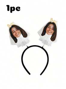 Personalized Wedding Party Decorations, Custom Face Cutouts, Suitable For Wedding Party Photo Props And Decorations, Personalized Photo Headbands, Custom Wedding Hat Headbands, Party Decorations, Bridal Shower Gifts - Multicolor - View 11