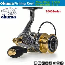 OKUMA Sea Fishing Spinning Wheel Fishing Reel 13+1BB Power Spinning Wheel Fishing Coil Metal Rocker Arm Wire Cup Shallow Spool Suitable For All Waters - Black - View 12