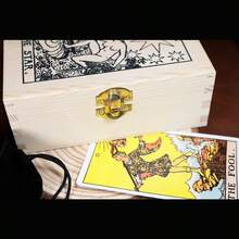 78pcs Vintage Tarot Cards Set, Including Cards, Instruction Manual, Velvet Storage Bag, And Handmade Wooden Box - Black - View 9