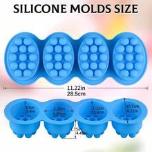 Bộ 5 khuôn xà phòng massage, khuôn xà phòng silicon 4 ngăn để làm xà phòng, khuôn xà phòng dưỡng da, dụng cụ làm xà phòng, khuôn xà phòng gội đầu thủ công. - 1 - Xem 7