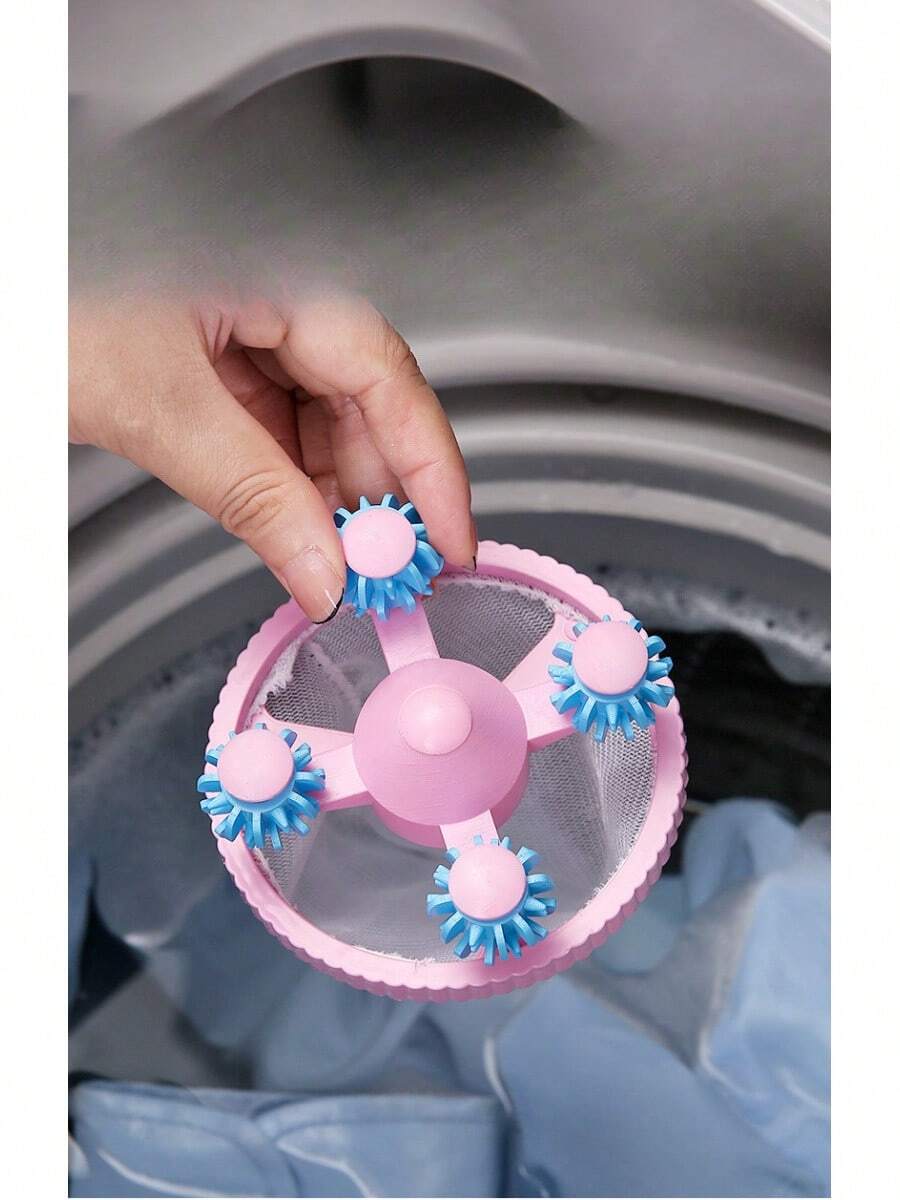 1Pc New Washing Machine Filter Suitable For Removing Lint And Paper Dust From Laundry - 粉紅色 - 查看 1