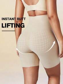 1pc Women's High Waist Shaping Shorts, Tummy Control, Butt Lifting, Body Shaping, Flat Abdomen, Seamless Waist Trainer - 黑色 2 - 查看 7