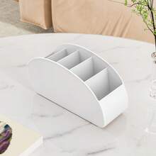 1pc Remote Control Storage Box, Multifunctional Desktop Organizer For Living Room, Bedside Cabinet Small Items Storage, Plastic Remote Control Holder - Multicolor - View 4