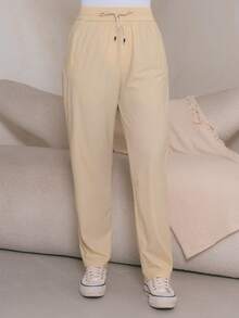 Women's Polyester Tie-Front Pants - Gold - View 4