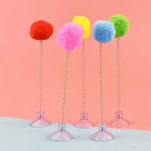 1set/5sets/10sets/15sets (Spring Teaser Cat Toys With Suction Cup Base) - Interactive Cat Toys Including Plush Balls, Metal Spring Rods And Suction Cup Base. Durable Design To Stimulate Hunting Instinct And Play Fun. Vibrant Indoor Cat Toys | Simulated Hunting Toys - Multicolor - View 3