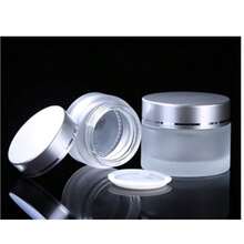 1pc Frosted Glass Cosmetic Jar, Suitable For Storing Liquid Foundation, Face Cream, Eye Shadow, Lip Balm And Other Cosmetics - Silver - View 7