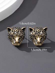 1 par de pendientes con diseño exagerado de leopardo para mujeres - Multicolor - Ver 6