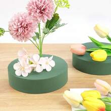 6er Pack runde Blumenblock aus Schaumstoff (12 x 3,8 cm) trockene & nasse grüne Blumenblöcke für frische & künstliche Blumenarrangements, Partydekoration, Floristenbedarf (Größe: 12 cm) - A - Übersicht 8