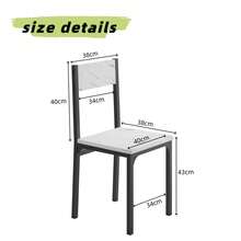 5-Piece Dining Set Including Rectangular Dining Table Dining Chairs With MDF Top Metal Frame Space Saving Dinette Set For Dining Room, Apartment, Small Space - White Marble - View 8