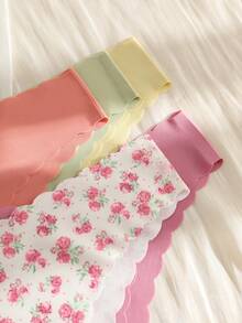 5pcs Women Briefs Seamless Comfortable Soft Fabric Sexy Triangle Panties - Multicolor - View 5