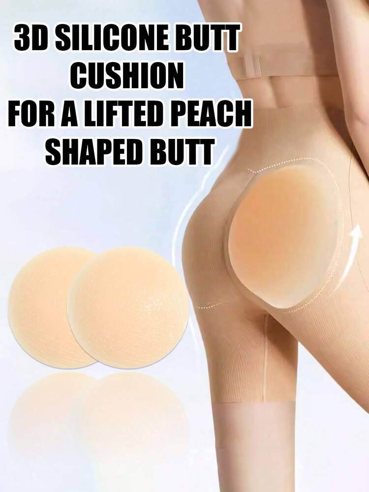 1 Pair 3D Transparent Silicone Buttock Pads And Buttock Enhancement Pads, Seamless Bionic Self-Adhesive Buttock Filler, Silicone Fake Buttocks, Body Filler, Suitable For Real Transforming Lingerie Padding, Leg And Calf Shaping Stickers To Prevent Deformation, Suitable For Buttock Dresses And Tight Pants - Multicolor - View 3
