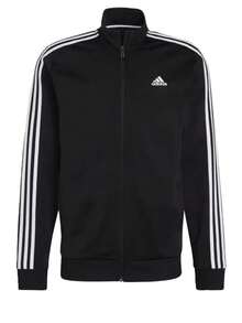 Adidas Men's Essentials Warm-Up 3-Stripes Track Jacket - Black - View 4