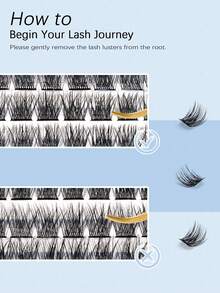 192pcs DIY Lash Clusters 10-16mm Natural Individual Fake Eyelashes Voluminous Lengthening Extension - D - View 5