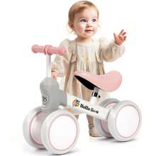 Children's Balance Bike, 4-Wheel Ride-On Car, 135° Steering Angle, Off-Road, For Toddlers - White Pink - View 2