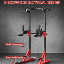 Power Tower Pull Up Bar & Dip Station, 450LB Capacity, Heavy-Duty Carbon Steel Home Gym For Pull-Ups, Dips & Core Training - Black - View 9