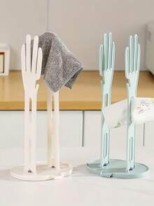 1pc Multifunctional Detachable Glove Drying Rack, Space-Saving Kitchen Rubber Glove Drying & Draining Rack, Kitchen And Bathroom Towel & Fabric Storage Rack With Draining Base - Multicolor - View 5