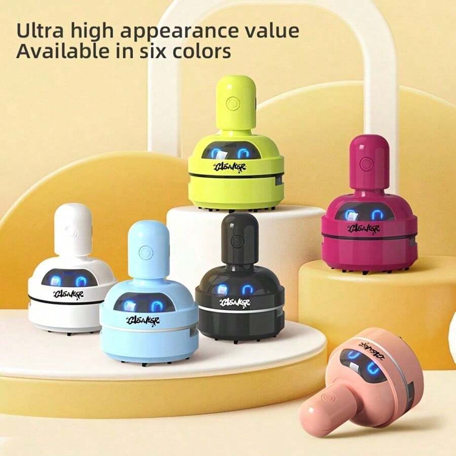 Penyedot Debu Mini Meja yang Lucu, Daya Hisap 3 Kecepatan, Baterai 400mAh, USB, Pembersihan 360°, Berbagai Warna, Ideal untuk Meja/Keyboard, Hadiah untuk Pelajar/Pekerja Kantoran.