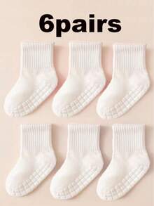 6 Pairs/1 Pair Baby Anti-Slip Socks, Cute Princess Style, Suitable For 0-5 Years Old Babies Daily Wear - Multicolor - View 9