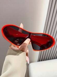 FM  LiMiaoMiao 1pc Unisex Oversized Cat-Eye Fashion Glasses, Y2K Style, Novelty, Funny, Party, Vacation Accessory Beach Accessories For Women Glasses Shades For Summer Beach Vacation,Outdoor,Travel - 黃色 - 查看 10
