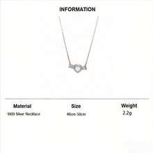 1pc S925 Silver Luxury Heart Wing Design Pendant Necklace With Sparkling Zirconia, Elegant Everyday Wear Jewelry, Quality Gift For Loved One - Silver - View 6
