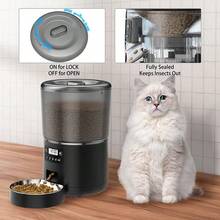 4升自动宠物喂食器，定时猫狗干粮投放器，支持WiFi连接，APP控制，双电源供电，密封性好，不锈钢宠物碗，礼品，庆典礼物 - 4公升 - 查看 7