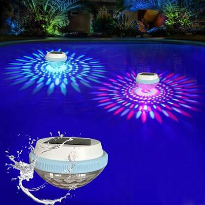 1 pieza Luz LED flotante con energía solar, lámpara de ambiente con forma de melocotón para exteriores, luz flotante con proyección en la superficie del agua, con energía solar, encendido/apagado automático, iluminación RGB degradada, perforación antideriva, diseño impermeable, flota en la superficie del agua, adecuado para iluminación submarina, decoración de estanque, ambiente de bañera, iluminación de acuario, iluminación de la superficie del agua, decoración de fiestas, iluminación de ambiente para fiestas en piscina