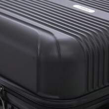 YONSLY Suitcase 20/24/28 Inches With Combination Lock Double Maintenance Zipper 360° Wheels Mesh Pocket Multi‑Stage Telescopic Handle For Vacation - 黑色 - 查看 7