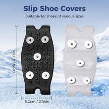 5 Claw Universal Non-Slip Gripper Spikes, 2026 New Ice Traction Cleats Walk Traction, Anti-Skid Snow Ice Grips Steel Nails Traction Cleats For Hiking Climbing - White - View 7