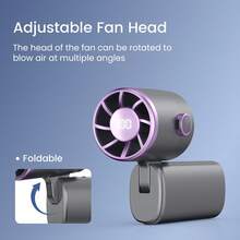 Portable Handheld Fan, Speed (1-120) Adjustable Turbo Mini Fan, 3000mAh Battery Rechargeable Personal Fan With Metal Body, Digital Display, Gifts For Women Men Travel/Camping/Outdoor-Grey - Handheld - View 13