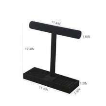 Multi-Use Jewelry Holder Stand Necklace Bracelet Ring Organizer Stand Scrunchie Watches Velvet Jewelry Holder Stand With Tray For Women Home Use Black Color - 黑色 - 查看 3