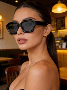 1副2026新款夏季时尚大方框眼镜，男女通用欧美ins风 - 彩色 - 查看 3