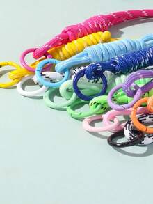 10pcs Multi-Color Metal Lobster Clasp Keychain Rings, Round Spring Clasp DIY Jewelry Accessories, Random Color Gifts For Mother, Father, Graduation, And Teacher - Multicolor - View 3