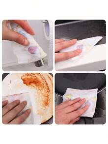 50片装可重复使用清洁布，懒人吸水布，干湿两用可洗一次性布 - 多色 - 查看 7