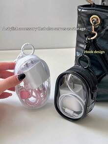 1pc Transparent Cable Organizer Bag, Portable Travel Digital Charger Storage Pouch, Multi-Functional Visible Handbag - Multicolor - View 2