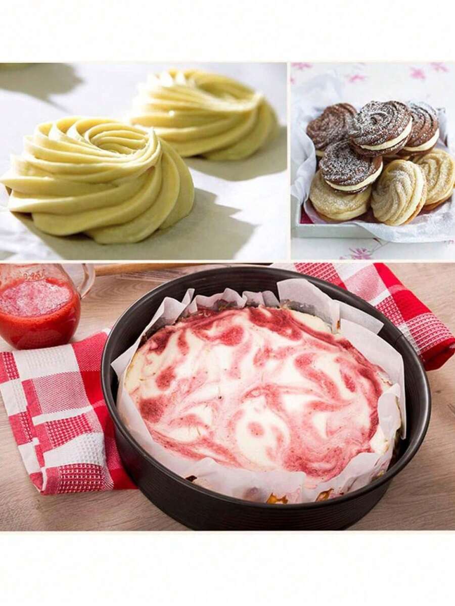 50/100 tờ giấy thấm dầu nướng hình tròn, giấy nướng bánh tại nhà, giấy tráng silicon, giấy lót bánh. - Nhiều màu - Xem 1