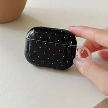 Minimalist Black Polka Dot + Hoop Pro 3/2, 4/3/2 Case, Fashion Women Earphone Case, Minimalist Earphone Case, Apple Earphone Case, Apple Earphone Cover - Black - View 1