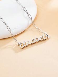 1件个性化时尚多链项链，可定制不锈钢英文字母吊坠项链，男女皆宜日常佩戴，适合情侣、男友、女友、父母、家人、宠物，是情人节、母亲节、父亲节、周年纪念日、派对、婚礼的完美礼物 - 光面雙層 - 查看 23