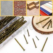 300Pcs 5 Sizes 3/4\ 1-1/4\ 1-3/5\ 2\ 2-3/8\ Bronze Hardware Nails Assortment Kit, Steel Nail, Galvanized Nails, Small Nails, Finishing Nails, Wall Nails, Wood Nails, Nails For Concrete Brick - AssortmentKit - View 7