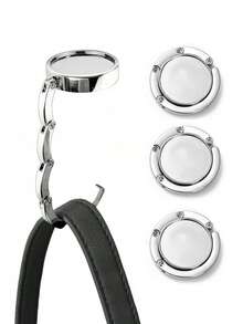 Foldable Bag Hanger Hook, Purse Hook, Handbag Hanger Table Hook, Wallet Racks, Creative Bag Hanging Rack, Folding Storage Rack, Portable Key Ring Alloy Table Hook, Women's Handbag Hangers Hooks, For Desk, Better Protection And Display Of Your Bag, Hardware Home Organizer, Bag Accessories. - Multicolor - View 1