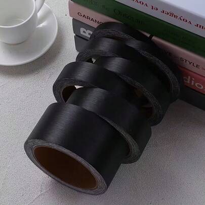 1pc 10m/393.7in Black Door Frame & Desk Edge Decorative Sticker, PVC Self-Adhesive Home Repair Patch Tape, Removable & Trimmable Border Sticker For Bedroom, Study, Living Room Desk & Furniture Edge Decor